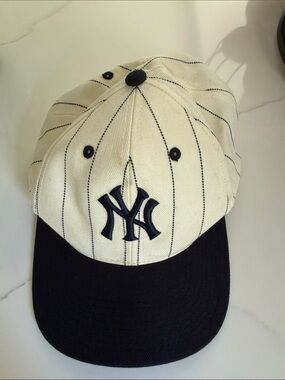 New Era Navy and Cream Pinstripe Yankees Cap